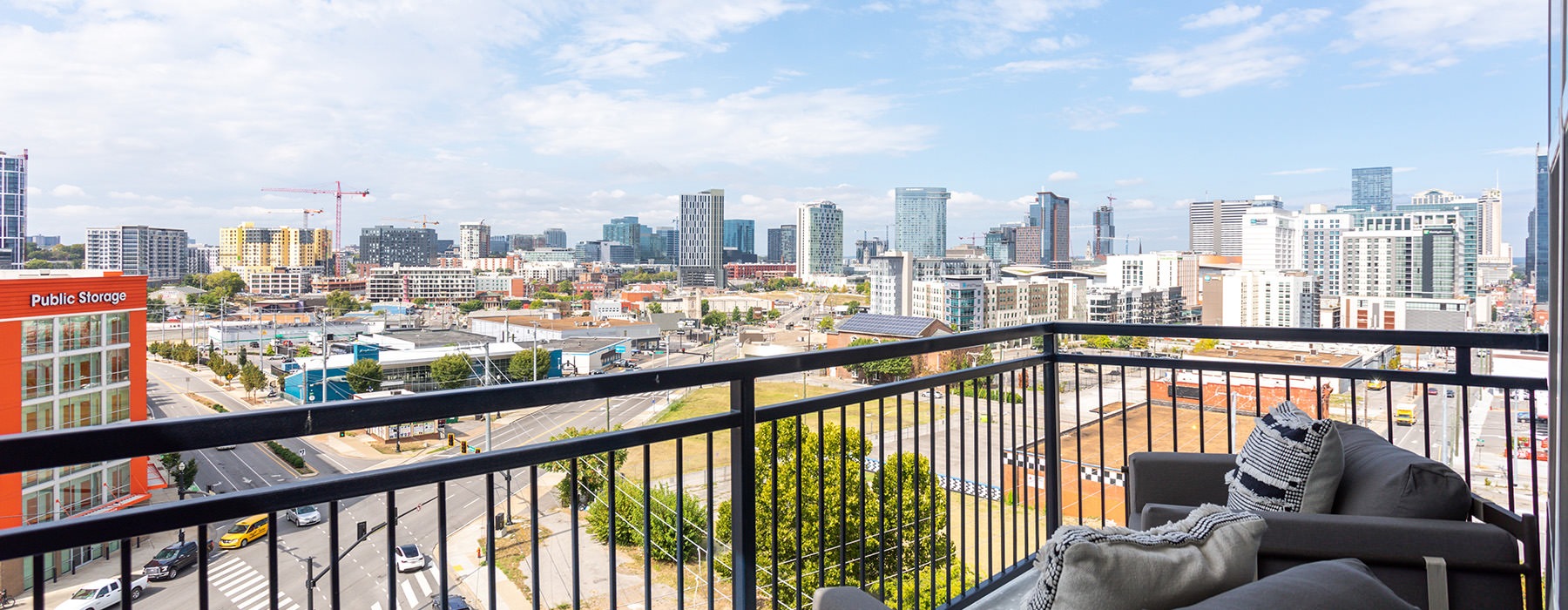 view of a city from a balcony